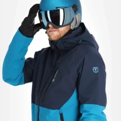 Tenson, Yoke Ski Jacket Ski-jas Heren Turquoise Blauw -XUEFENG EXTREME OUTFIT 22tenso110v2 bi 05