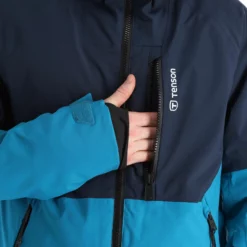 Tenson, Yoke Ski Jacket Ski-jas Heren Turquoise Blauw -XUEFENG EXTREME OUTFIT 22tenso110v2 bi 11