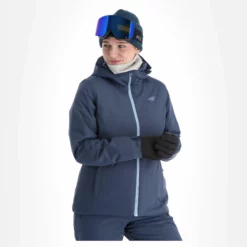 4F, Kudn001 Ski-jas Dames Denim Blauw -XUEFENG EXTREME OUTFIT 4f kudn001 aa jas gevoerd dames denim blauw 224fxxx101v3 BI 04