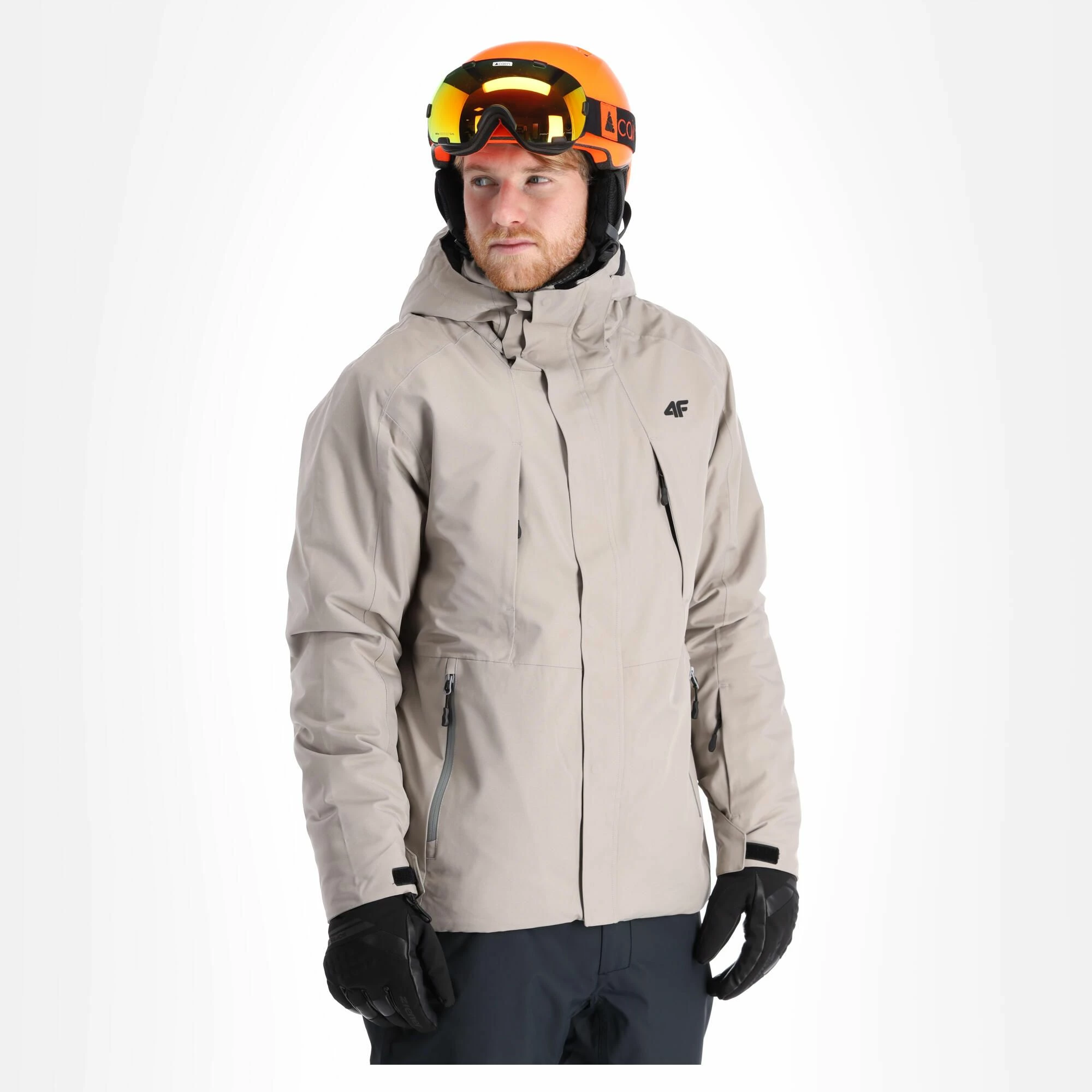 4F, Kumn004 Ski-jas Heren Warm Light Grijs 3 4F, Kumn004 Ski-jas Heren Warm Light Grijs