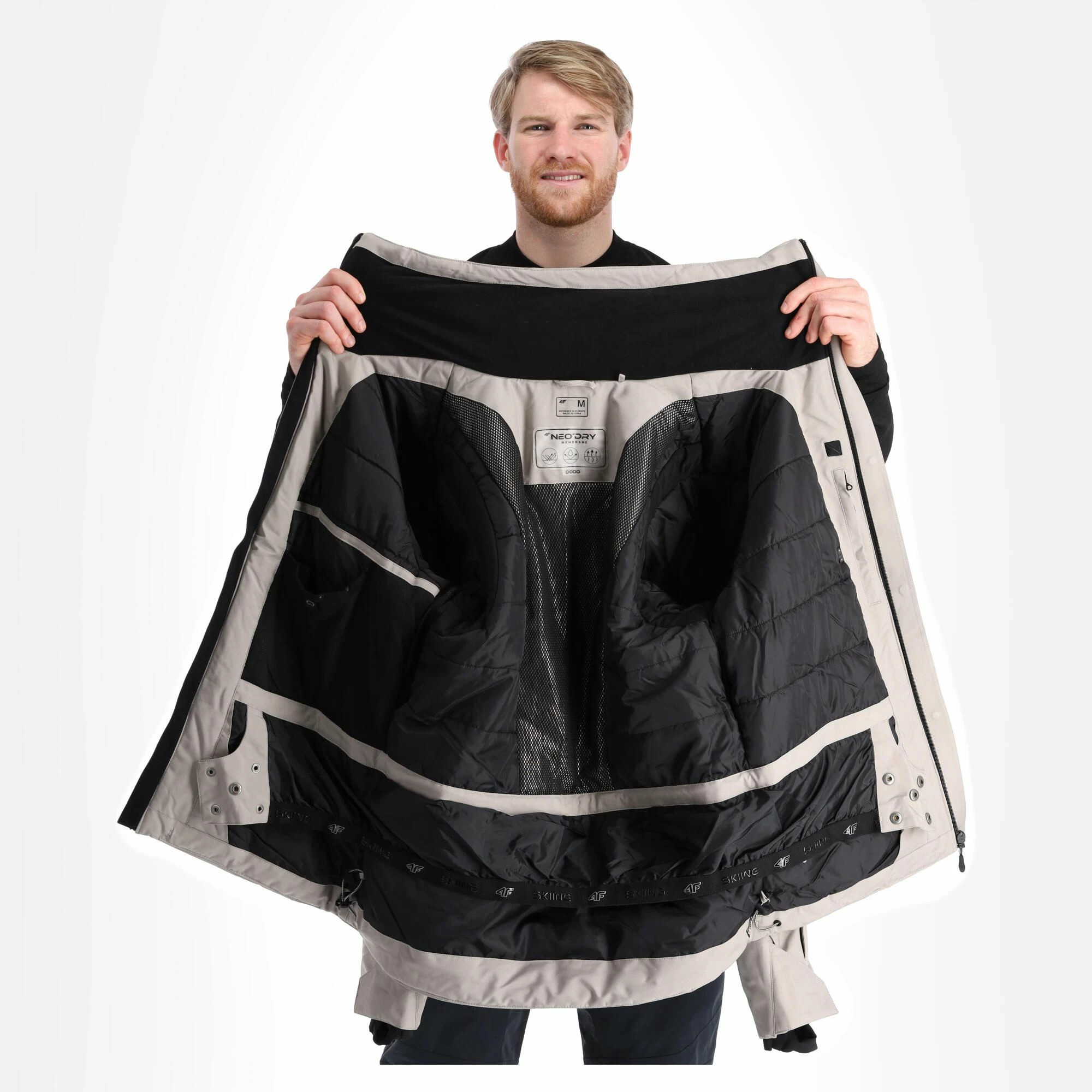 4F, Kumn004 Ski-jas Heren Warm Light Grijs 7 4F, Kumn004 Ski-jas Heren Warm Light Grijs - Afbeelding 5