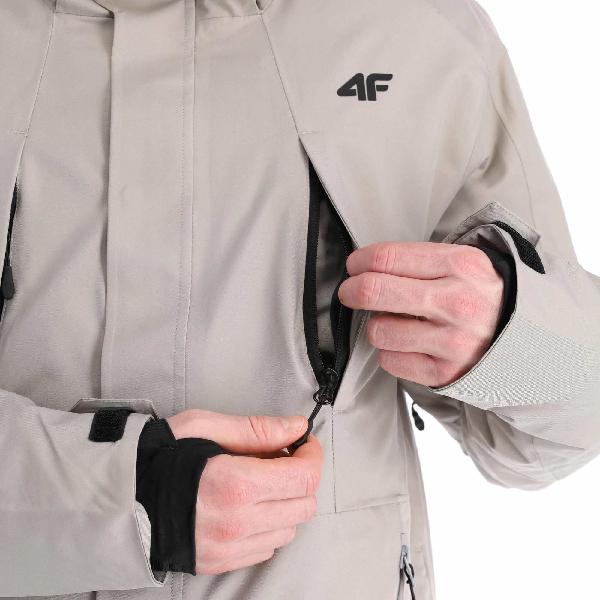 4F, Kumn004 Ski-jas Heren Warm Light Grijs 12 4F, Kumn004 Ski-jas Heren Warm Light Grijs - Afbeelding 10