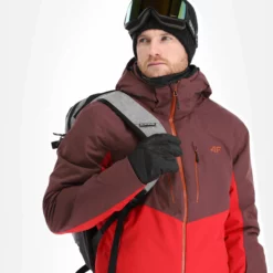4F, Kumn011 Ski-jas Heren Burgundy Paars -XUEFENG EXTREME OUTFIT 4f kumn011 aa jas gevoerd heren burgundy paars 224fxxx111v2 BI 05