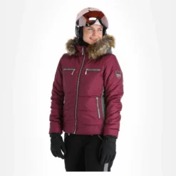 Almgwand, Stongerhohe Ski-jas Dames Aubergine Grijs, Paars -XUEFENG EXTREME OUTFIT almgwand stongerhohe aa jas gevoerd dames aubergine grijs paars 22almgw117v2 BI 04