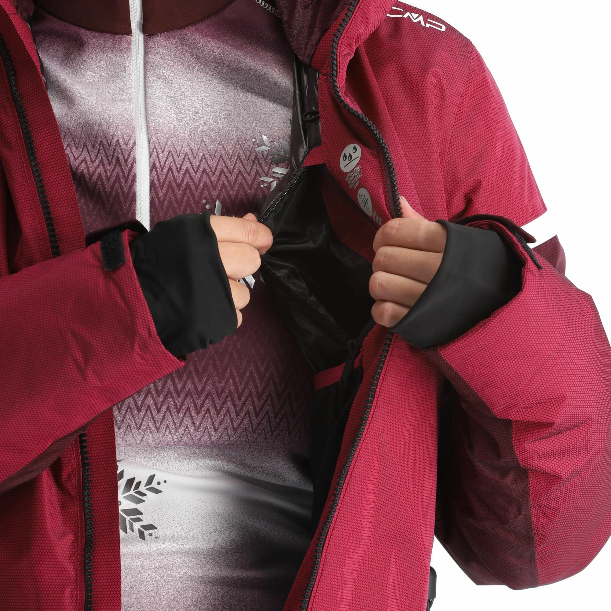 CMP, 31W0056 Ski-jas Dames Sangria Paars 13 CMP, 31W0056 Ski-jas Dames Sangria Paars - Afbeelding 11