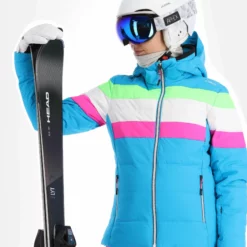 CMP, 31W0246 Ski-jas Dames Turquioise Blauw -XUEFENG EXTREME OUTFIT cmp 31w0246 aa jas gevoerd dames turquioise blauw 22cmpxx127v2 BI 05