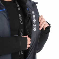 CMP, 31W0317 Ski-jas Heren Titanio Grijs -XUEFENG EXTREME OUTFIT cmp 31w0317 aa jas gevoerd heren titanio grijs 22cmpxx129v4 BI 12