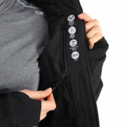 CMP, 32W0216 Ski-jas Dames Zwart 21 CMP, 32W0216 Ski-jas Dames Zwart -XUEFENG EXTREME OUTFIT cmp 32w0216 aa jas gevoerd dames zwart 22cmpxx142v4 BI 11