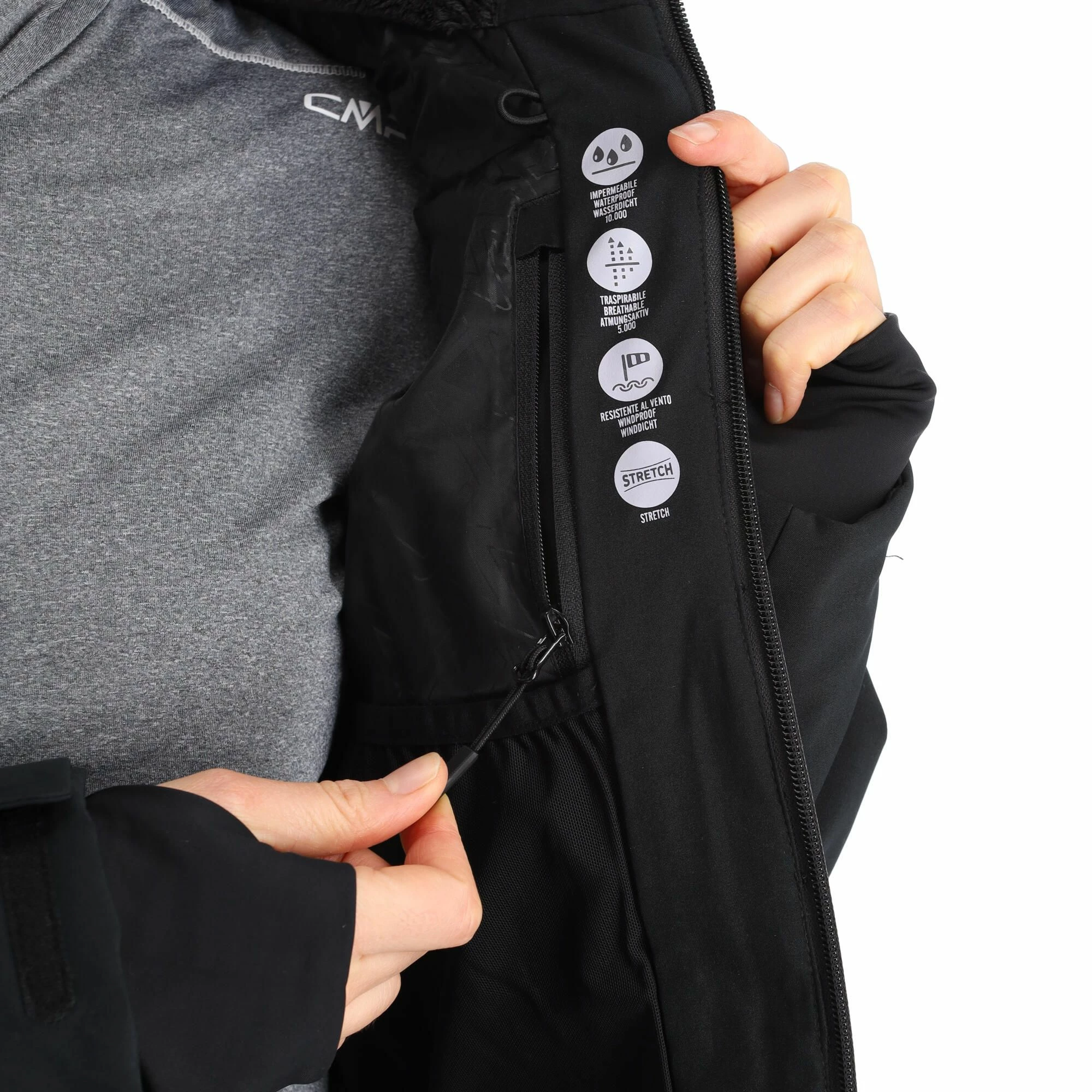 CMP, 32W0216 Ski-jas Dames Zwart 12 CMP, 32W0216 Ski-jas Dames Zwart - Afbeelding 10