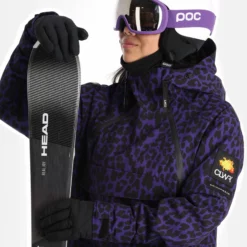 ColourWear, Cake 2.0 Jackorak Ski-jas Dames Leopard Print Paars -XUEFENG EXTREME OUTFIT colourwear cake 2 0 jackorak aa jas gevoerd dames leopard print 22colou109v3 BI 05