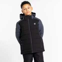 Dare2b, Cheerful II Ski-jas Kinderen Ebony Grijs, Zwart -XUEFENG EXTREME OUTFIT dare2b cheerful ii aa jas gevoerd kinderen ebony grijs zwart 22dare2107v1 BI 08