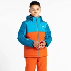 Dare2b, Cheerful II Ski-jas Kinderen Fjord Blauw, Oranje -XUEFENG EXTREME OUTFIT dare2b cheerful ii aa jas gevoerd kinderen fjord blauw oranje 22dare2107v2 BI 08