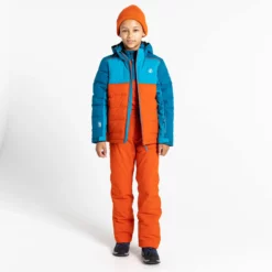 Dare2b, Cheerful II Ski-jas Kinderen Fjord Blauw, Oranje -XUEFENG EXTREME OUTFIT dare2b cheerful ii aa jas gevoerd kinderen fjord blauw oranje 22dare2107v2 BI 09