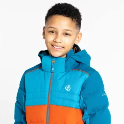 Dare2b, Cheerful II Ski-jas Kinderen Fjord Blauw, Oranje -XUEFENG EXTREME OUTFIT dare2b cheerful ii aa jas gevoerd kinderen fjord blauw oranje 22dare2107v2 BI 11
