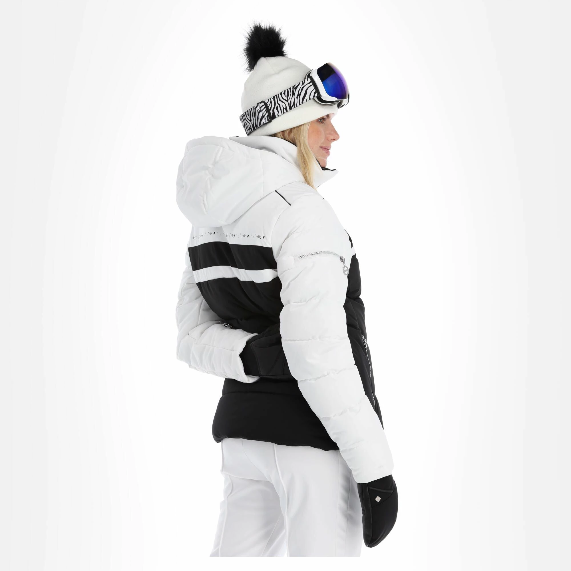 Dare2b, Crystallize Ski-jas Dames Wit, Zwart 4 Dare2b, Crystallize Ski-jas Dames Wit, Zwart - Afbeelding 2
