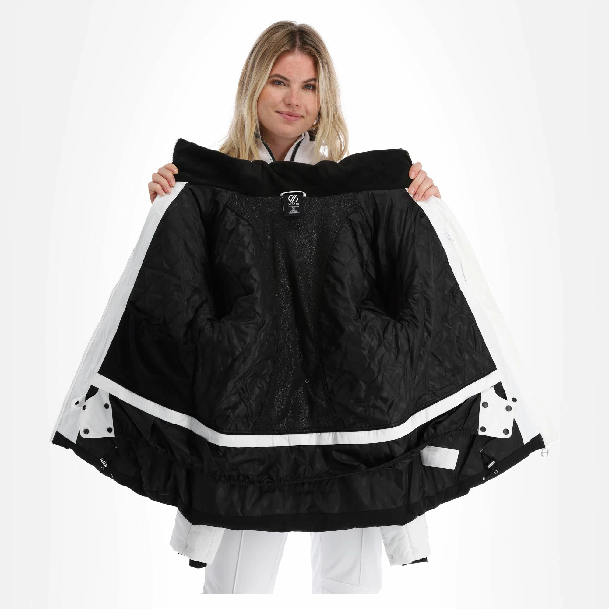 Dare2b, Crystallize Ski-jas Dames Wit, Zwart 6 Dare2b, Crystallize Ski-jas Dames Wit, Zwart - Afbeelding 4