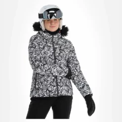 Dare2b, Glamorize III Ski-jas Dames Leopard Fusion Print Wit, Zwart -XUEFENG EXTREME OUTFIT dare2b glamorize iii aa jas gevoerd dames leopard fusion print 22dare2159v4 BI 04