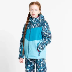 Dare2b, Humour II Ski-jas Kinderen Floral Print River Blauw -XUEFENG EXTREME OUTFIT dare2b humour ii aa jas gevoerd kinderen floral print river blauw 22dare2109v5 BI 04