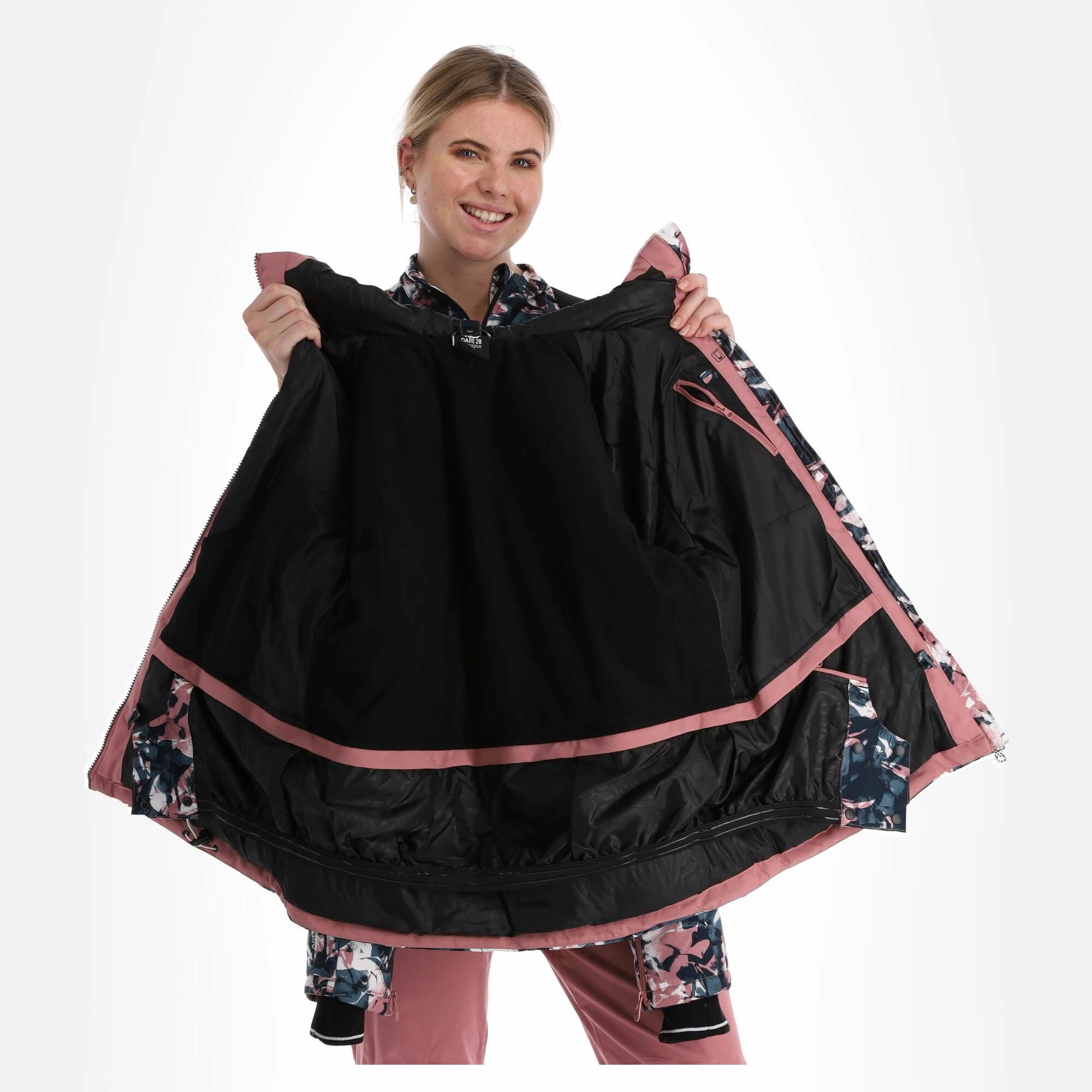 Dare2b, Verdict Ski-jas Dames Abstract Floral Print Mesa Roze 7 Dare2b, Verdict Ski-jas Dames Abstract Floral Print Mesa Roze - Afbeelding 5
