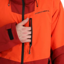 Fischer, Bansko Ski-jas Heren Tomato Rood -XUEFENG EXTREME OUTFIT fischer bansko aa jas gevoerd heren tomato rood 22fisch107v3 BI 12