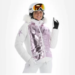 High Society, Harper Ski-jas Dames Lila Paars, Wit -XUEFENG EXTREME OUTFIT high society ski jacket aa jas gevoerd dames lila paars wit 22highs101v1 BI 04 1