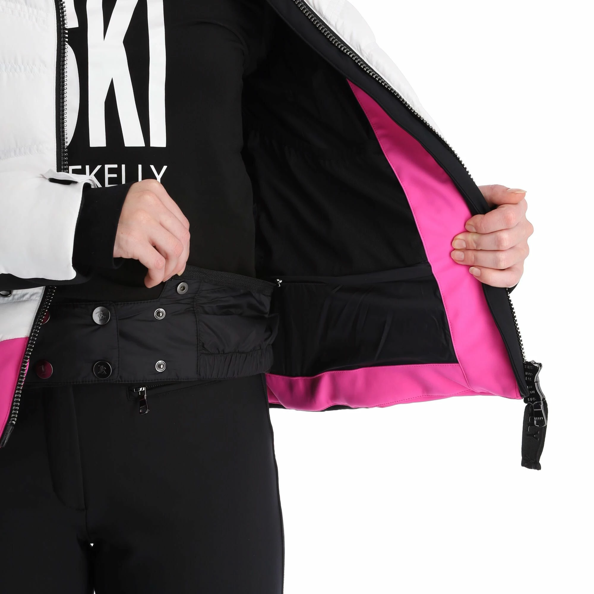 Kelly, Down Jacket Ski-jas Dames Roze, Wit 10 Kelly, Down Jacket Ski-jas Dames Roze, Wit - Afbeelding 8