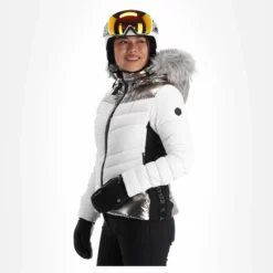 Kelly, Down Jacket Ski-jas Dames Stone Wit -XUEFENG EXTREME OUTFIT kelly down jacket aa jas gevoerd dames stone wit 22kelly101v3 BI 04