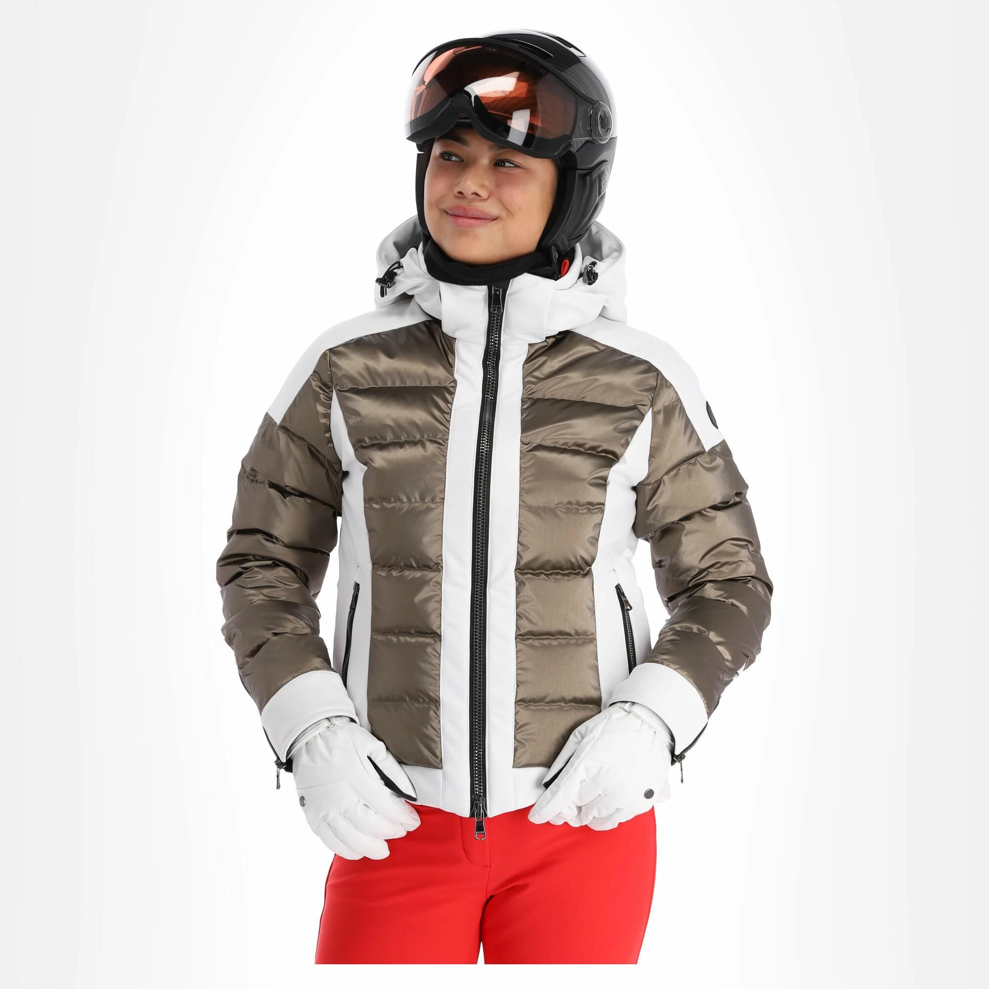 Kelly, Softshell Jacket Softshell Ski-jas Dames Goud, Wit 3 Kelly, Softshell Jacket Softshell Ski-jas Dames Goud, Wit