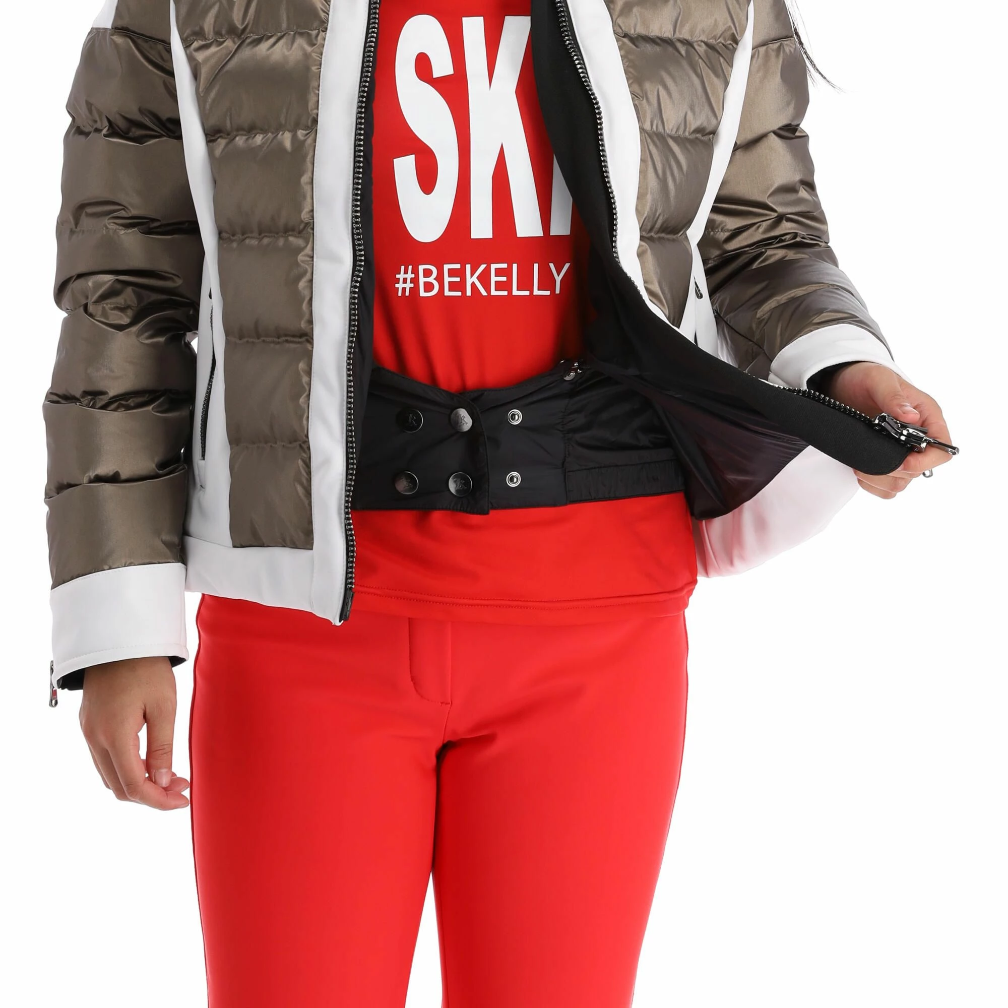 Kelly, Softshell Jacket Softshell Ski-jas Dames Goud, Wit 11 Kelly, Softshell Jacket Softshell Ski-jas Dames Goud, Wit - Afbeelding 9