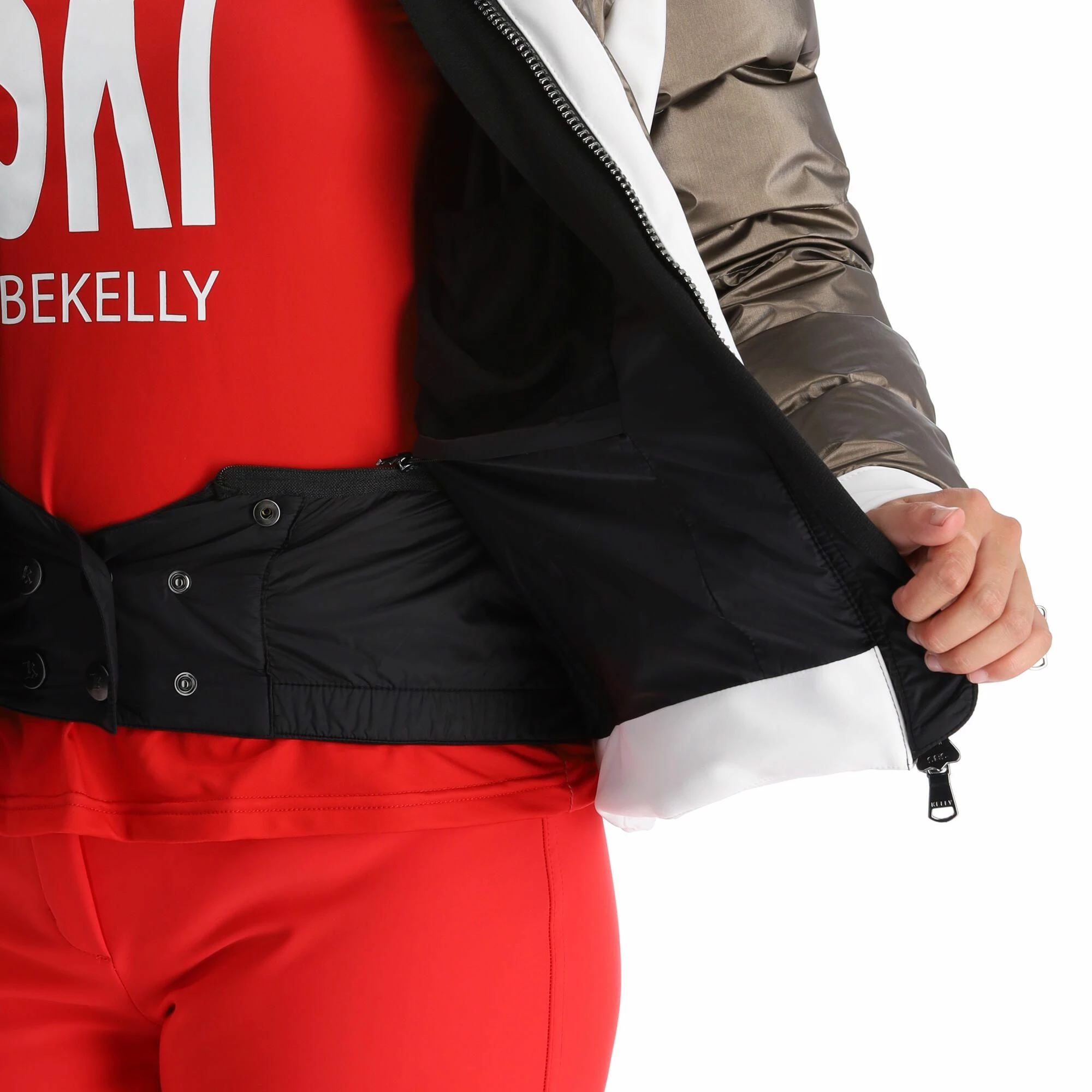 Kelly, Softshell Jacket Softshell Ski-jas Dames Goud, Wit 12 Kelly, Softshell Jacket Softshell Ski-jas Dames Goud, Wit - Afbeelding 10