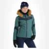 Kilpi, Alisia-W Ski-jas Grote Maten Dames Dark Groen -XUEFENG EXTREME OUTFIT kilpi alisia w aa jas gevoerd plus size dames dark groen 22kilpi126v1 BI 02