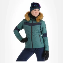 Kilpi, Alisia-W Ski-jas Grote Maten Dames Dark Groen -XUEFENG EXTREME OUTFIT kilpi alisia w aa jas gevoerd plus size dames dark groen 22kilpi126v1 BI 04