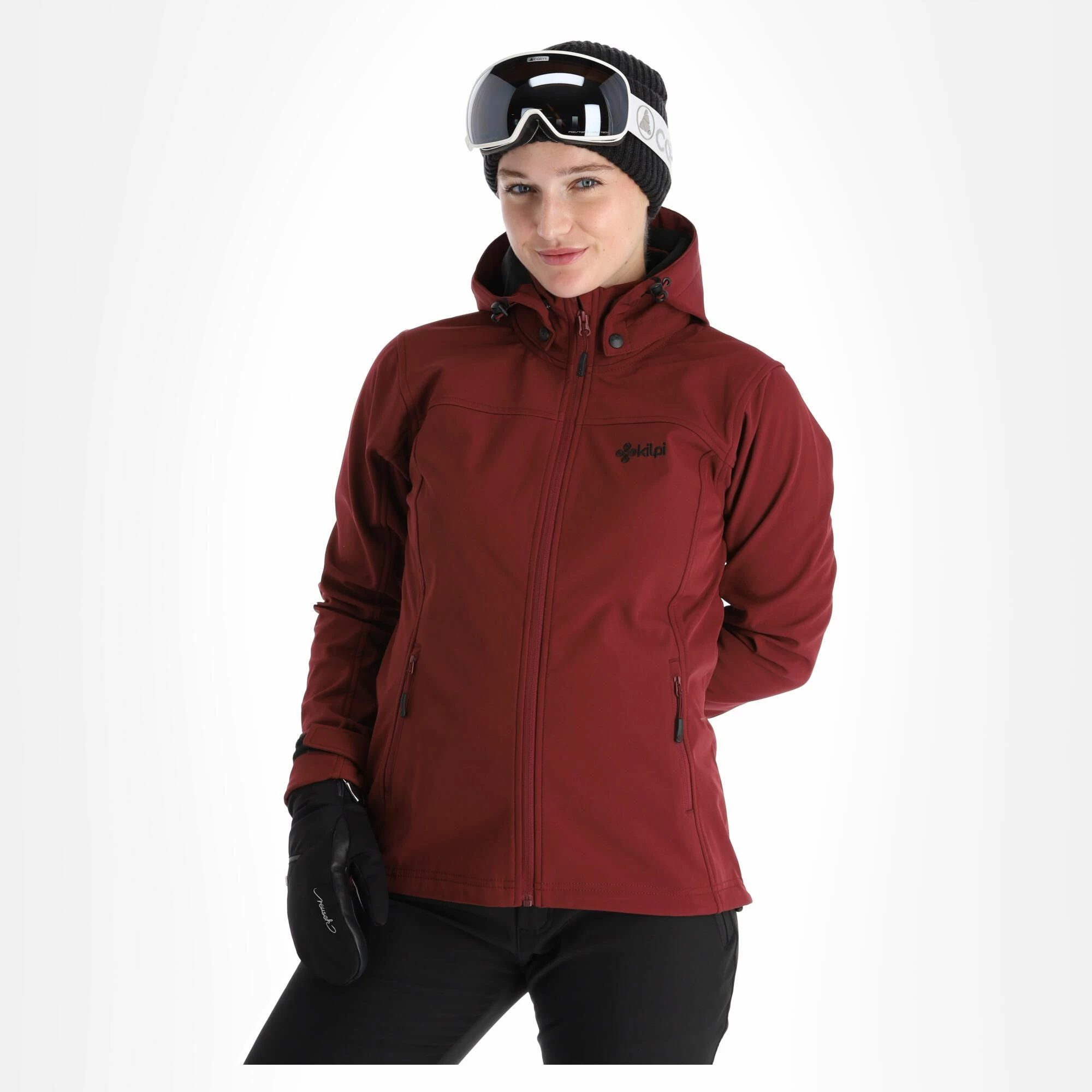 Kilpi, Ravia-W Softshell Ski-jas Dames Dark Rood 3 Kilpi, Ravia-W Softshell Ski-jas Dames Dark Rood