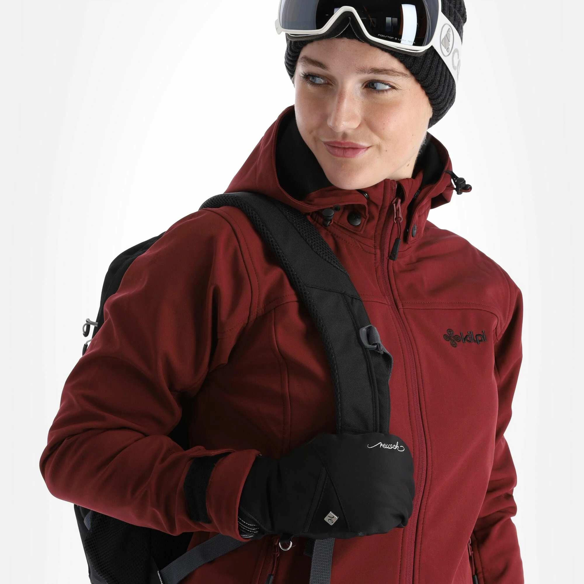 Kilpi, Ravia-W Softshell Ski-jas Dames Dark Rood 6 Kilpi, Ravia-W Softshell Ski-jas Dames Dark Rood - Afbeelding 4