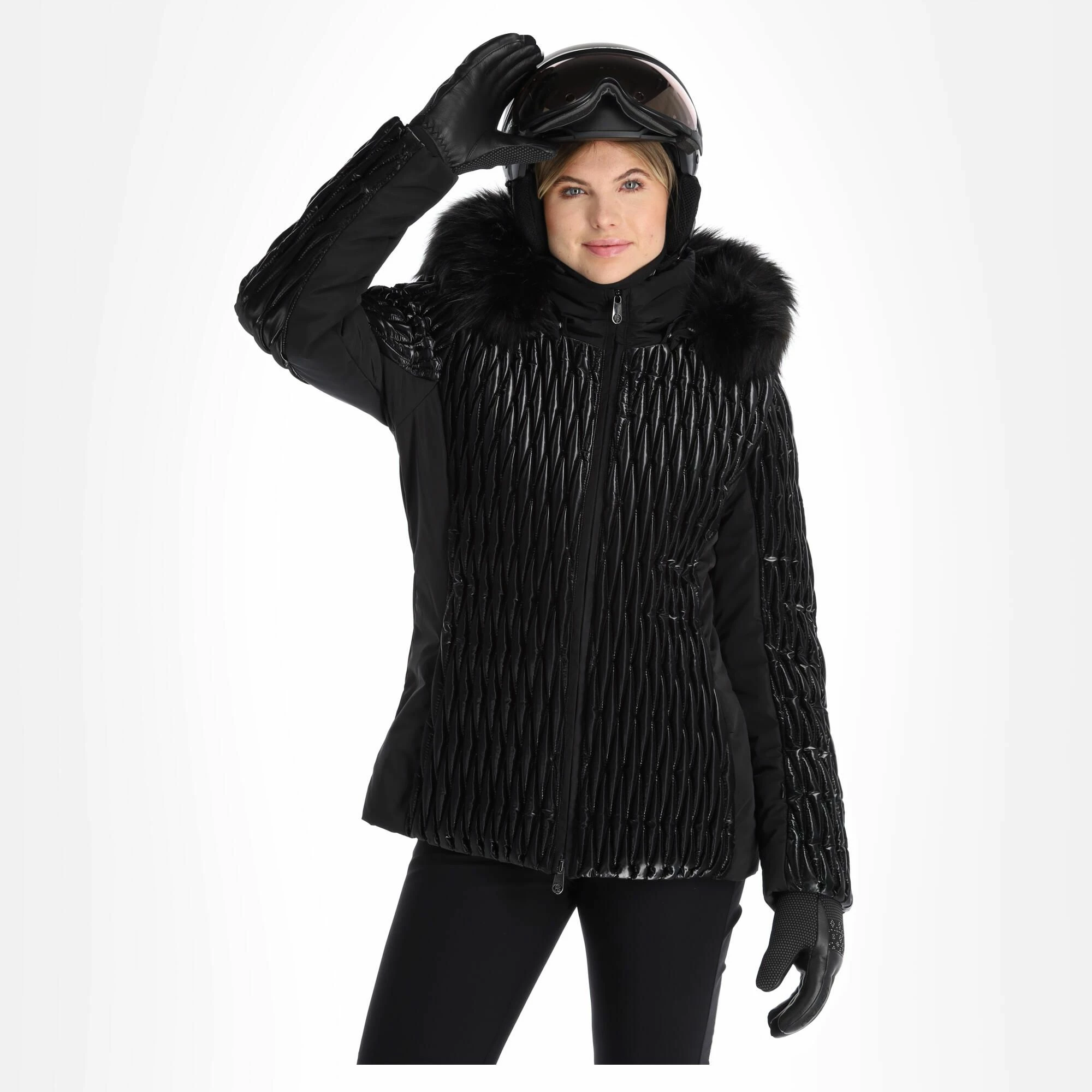 Poivre Blanc, Hybrid Ski Jacket Ski-jas Dames Glow Zwart 4 Poivre Blanc, Hybrid Ski Jacket Ski-jas Dames Glow Zwart - Afbeelding 2