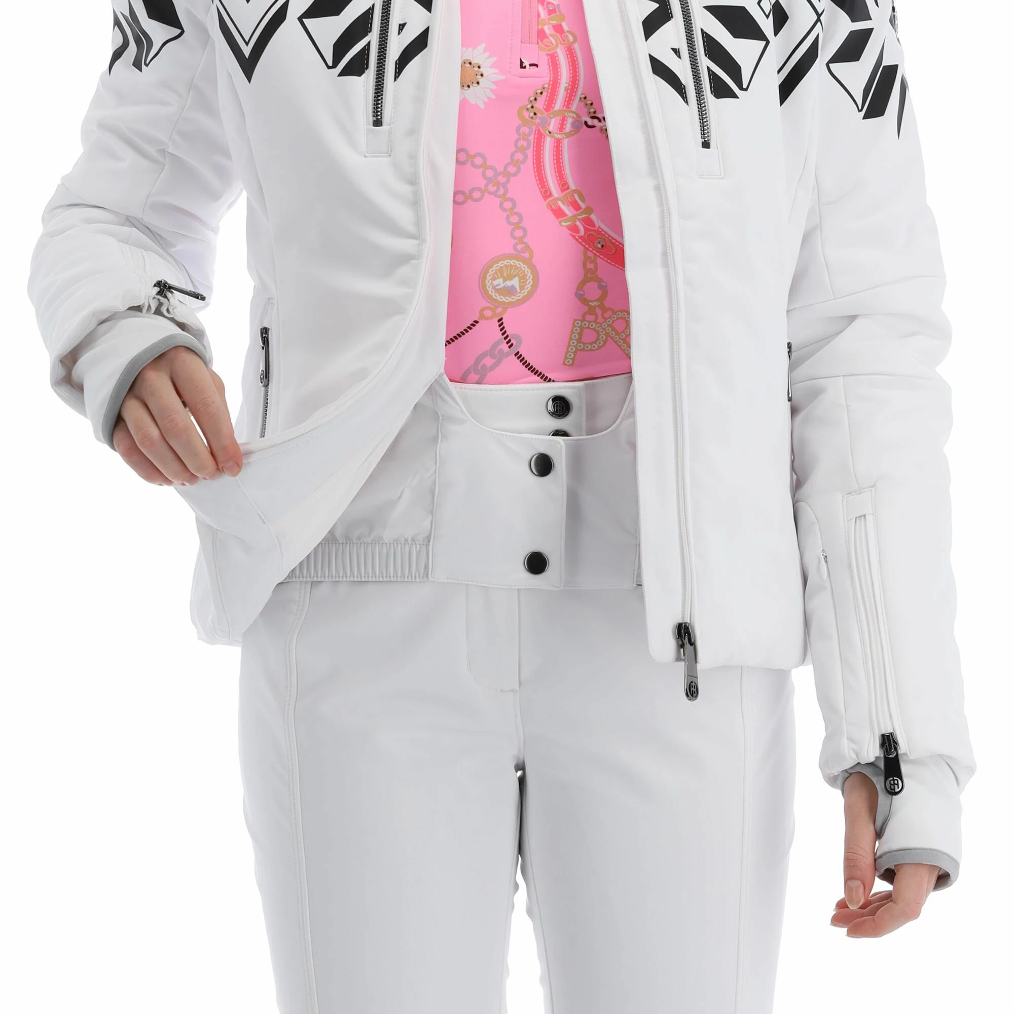 Poivre Blanc, Stretch Ski Jacket Ski-jas Dames Fancy Wit 11 Poivre Blanc, Stretch Ski Jacket Ski-jas Dames Fancy Wit - Afbeelding 9