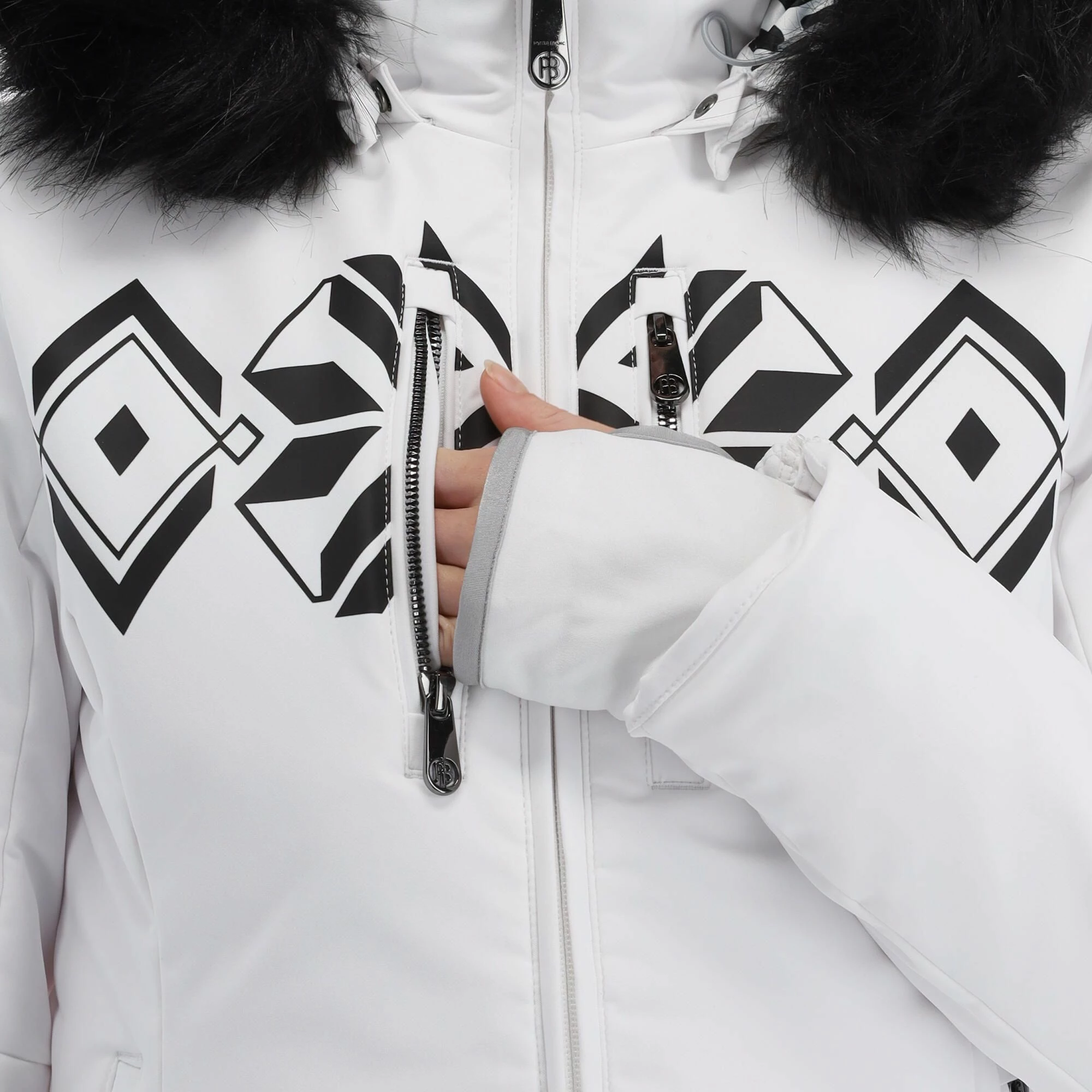 Poivre Blanc, Stretch Ski Jacket Ski-jas Dames Fancy Wit 13 Poivre Blanc, Stretch Ski Jacket Ski-jas Dames Fancy Wit - Afbeelding 11