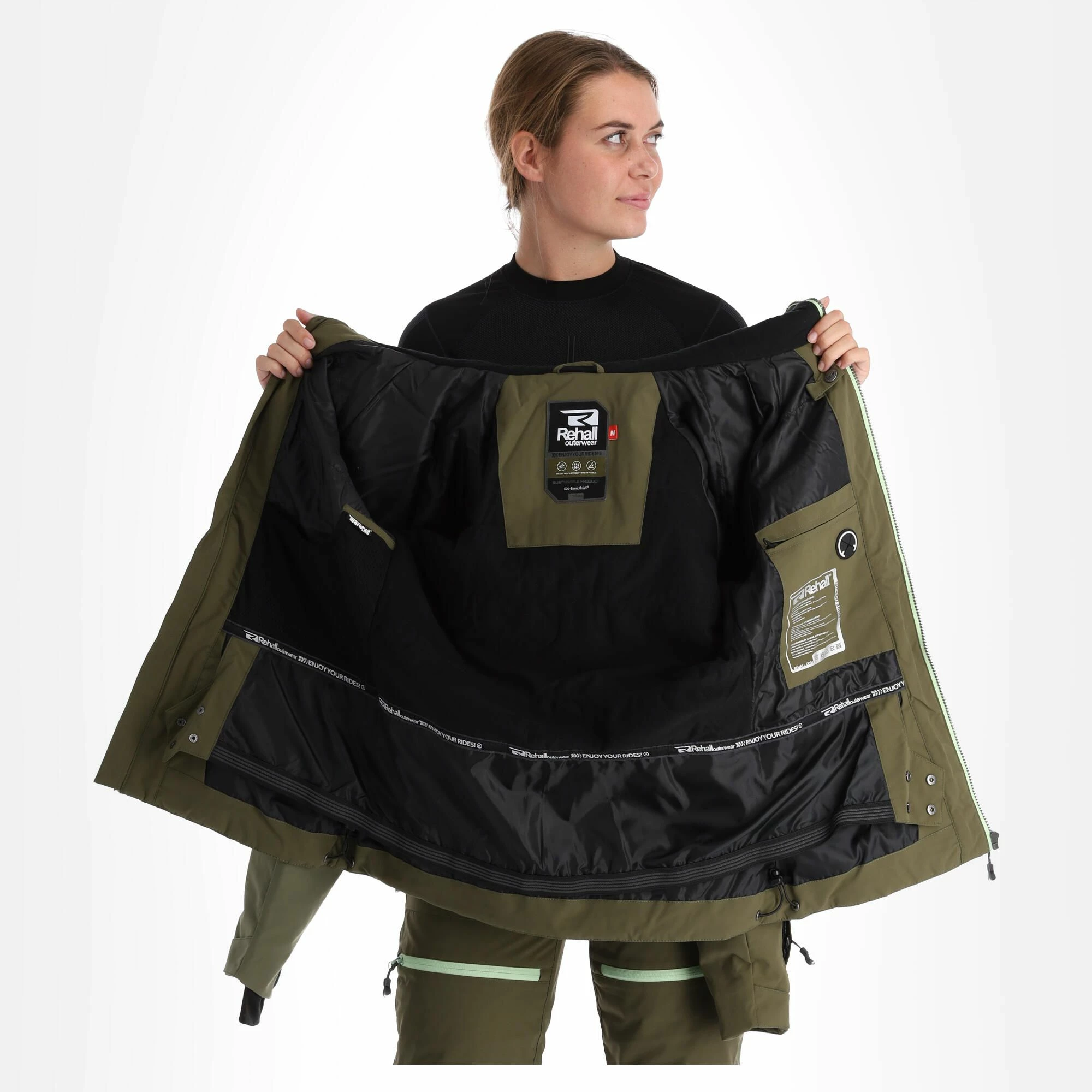 Rehall, Maus-R Ski-jas Dames Dusty Olive Groen 7 Rehall, Maus-R Ski-jas Dames Dusty Olive Groen - Afbeelding 5