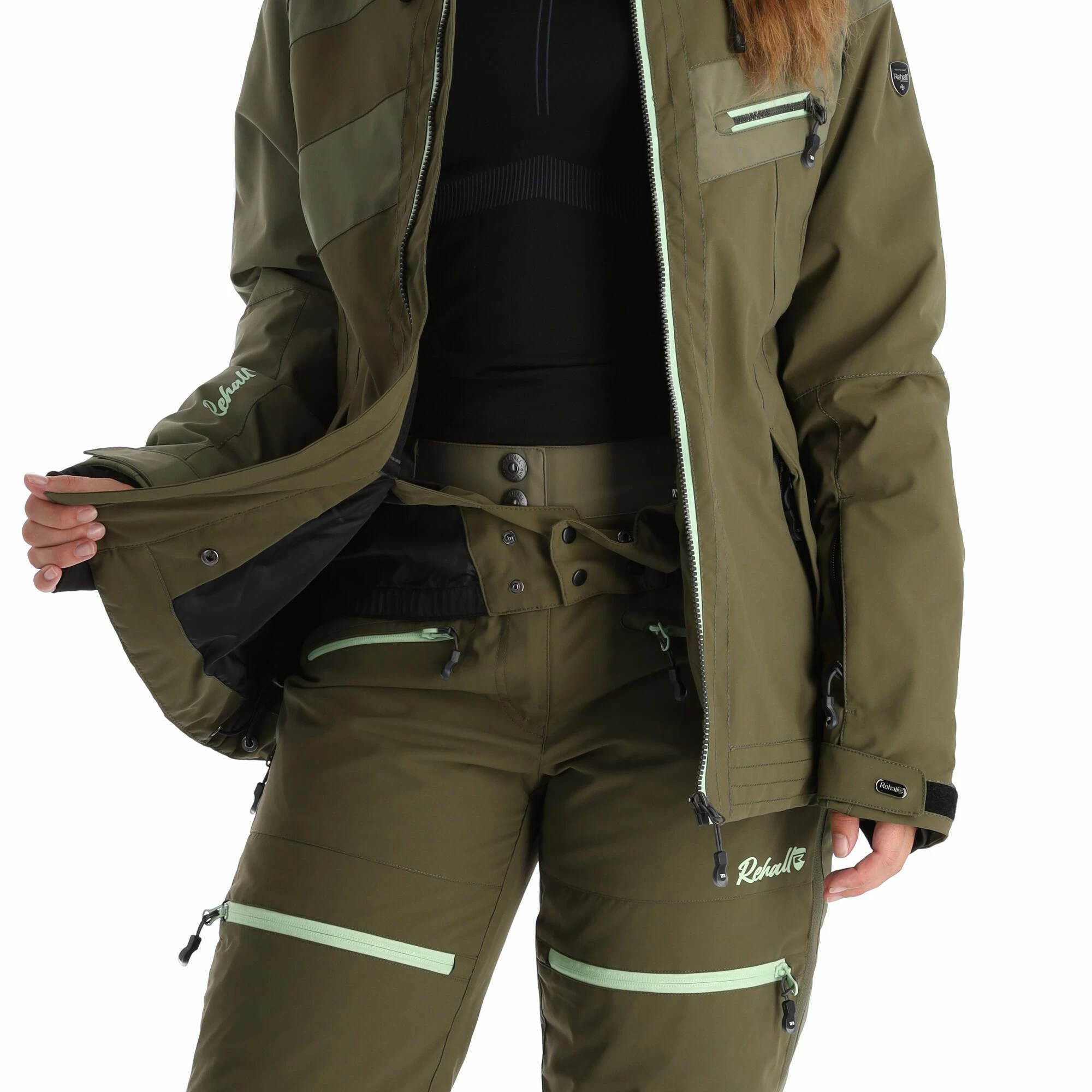 Rehall, Maus-R Ski-jas Dames Dusty Olive Groen 10 Rehall, Maus-R Ski-jas Dames Dusty Olive Groen - Afbeelding 8