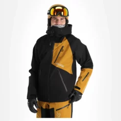 Rock Experience, Ice Thriller Hardshell Ski-jas Heren Caviar Golden Bruin -XUEFENG EXTREME OUTFIT rock experience ice thriller ab hardshell jas heren caviar golden 22rocke102v1 BI 04