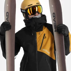Rock Experience, Ice Thriller Hardshell Ski-jas Heren Caviar Golden Bruin -XUEFENG EXTREME OUTFIT rock experience ice thriller ab hardshell jas heren caviar golden 22rocke102v1 BI 05