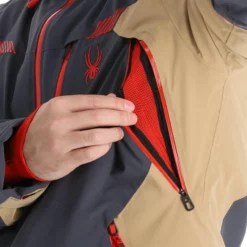 Spyder, Leader Ski-jas Heren Ebony Grijs -XUEFENG EXTREME OUTFIT spyder leader aa jas gevoerd heren ebony grijs 22spyde133v4 BI 10