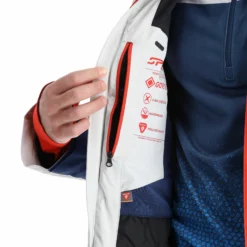 Spyder, Monterosa Gtx Ski-jas Heren Glacier Blauw, Wit -XUEFENG EXTREME OUTFIT spyder monterosa gtx aa jas gevoerd heren glacier blauw wit 22spyde116v2 BI 16