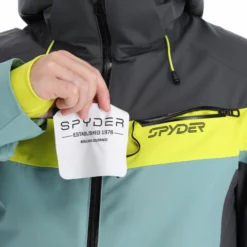 Spyder, Seventy - Eight Ski-jas Heren Ebony Tundra Grijs -XUEFENG EXTREME OUTFIT spyder seventy eight aa jas gevoerd heren ebony tundra grijs 22spyde135v3 BI 08