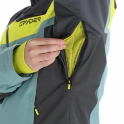 Spyder, Seventy - Eight Ski-jas Heren Ebony Tundra Grijs -XUEFENG EXTREME OUTFIT spyder seventy eight aa jas gevoerd heren ebony tundra grijs 22spyde135v3 BI 12