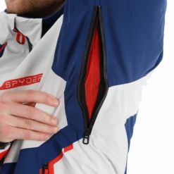 Spyder, Titan Ski-jas Heren Glacier Blauw, Wit -XUEFENG EXTREME OUTFIT spyder titan aa jas gevoerd heren glacier blauw wit 22spyde134v2 BI 08
