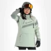 Tenson, Aerismo Jackorak Ski-jas Dames Grey Groen -XUEFENG EXTREME OUTFIT tenson aerismo jackorak aa jas gevoerd dames grey groen 22tenso103v2 BI 02